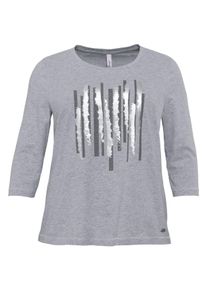 Große Größen 3/4-Armshirt mit grafischem Foliendruck Gr. 48/50 grau von sheego für Damen
