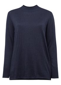 Große Größen BASIC Pullover mit Stehkragen Gr. 52/54 blau von sheego für Damen