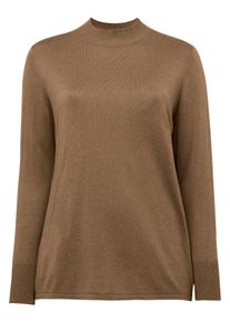 Große Größen BASIC Pullover mit Stehkragen Gr. 56/58 braun von sheego für Damen