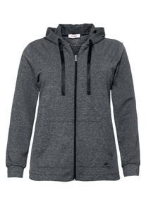 Große Größen Sweatjacke aus Funktionsmaterial Gr. 48/50 grau von sheego für Damen