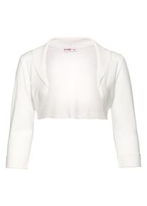 Große Größen Bolero mit Schalkragen und 3/4-Ärmeln Gr. 42 weiß von sheego für Damen