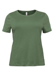 Große Größen BASIC T-Shirt mit rundem Ausschnitt Gr. 56/58 grün von sheego für Damen