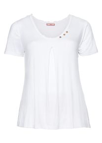 sheego by Joe Browns Große Größen T-Shirt mit Kellerfalte Gr. 52/54 weiß geblümt von sheego für Damen