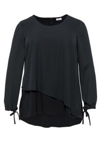 Große Größen Longtunika im Lagen-Look Gr. 44 schwarz von sheego für Damen