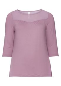 Große Größen Shirt im Materialmix Gr. 56/58 rosa von sheego für Damen