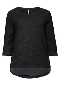 Große Größen Sweatshirt in 2-in-1-Optik Gr. 48/50 schwarz von sheego für Damen
