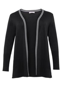 Große Größen Longstrickjacke in offener Form und A-Linie Gr. 52/54 schwarz von sheego für Damen