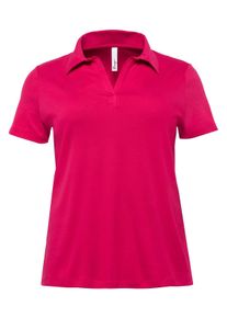 Große Größen BASIC T-Shirt mit Polokragen Gr. 52/54 pink von sheego für Damen