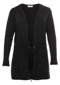 Große Größen Longcardigan in offener Form Gr. 44/46 schwarz von sheego für Damen