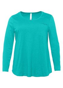 Große Größen BASIC Langarmshirt mit Brusttasche Gr. 56/58 blau von sheego für Damen