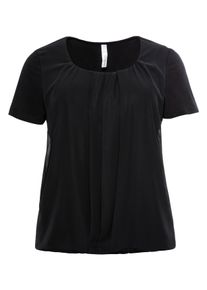 Große Größen Shirt im Materialmix Gr. 44/46 schwarz von sheego für Damen