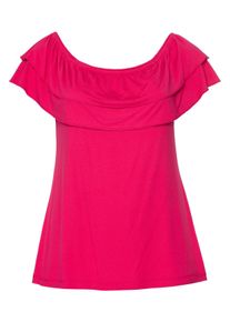 Große Größen Top mit Carmen-Ausschnitt Gr. 50 pink von sheego für Damen