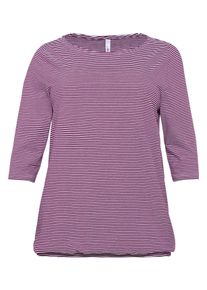 Große Größen Shirt mit garngefärbten Ringeln Gr. 52/54 rot von sheego für Damen