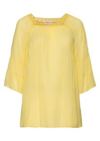 Große Größen Tunika mit Spitze Gr. 44 gelb von sheego für Damen