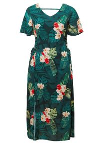 Große Größen Maxikleid mit tropischem Alloverprint Gr. 58 grün von sheego für Damen