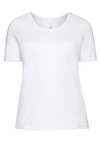 Große Größen BASIC T-Shirt mit langem Halbarm Gr. 40/42 weiß von sheego für Damen