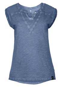 Große Größen Longtop in Oil-washed-Optik Gr. 48/50 blau von sheego für Damen