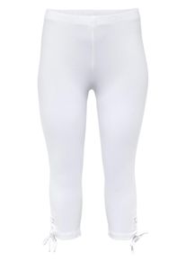 Große Größen Capri-Leggings mit Schlupfbund Gr. 48 weiß von sheego für Damen