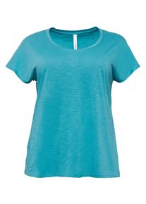 Große Größen BASIC Shirt mit überschnittener Schulter Gr. 44/46 blau von sheego für Damen