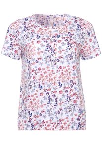Große Größen Shirt mit Alloverdruck Gr. 52/54 weiß geblümt von sheego für Damen