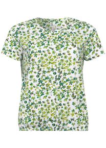 Große Größen Shirt mit Alloverdruck Gr. 56/58 weiß geblümt von sheego für Damen