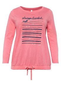 Große Größen Langarmshirt mit Rippbund und Tunnelzug Gr. 52/54 rot von sheego für Damen