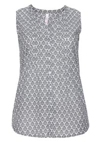 Große Größen Bluse mit Alloverdruck Gr. 50 grün/weiß bedruckt von sheego für Damen