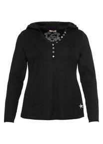 sheego by Joe Browns Große Größen Jerseyshirt mit Kapuze und Zierknöpfen Gr. 56/58 schwarz von sheego für Damen