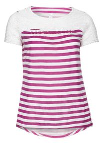 Große Größen T-Shirt mit Spitze Gr. 44/46 pink von sheego für Damen