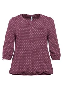 Große Größen Shirt mit Zierleiste und 3/4-Ärmeln Gr. 52/54 rot bedruckt von sheego für Damen