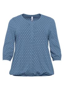Große Größen Shirt mit Zierleiste und 3/4-Ärmeln Gr. 48/50 blau bedruckt von sheego für Damen
