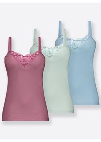 w&auml;schepur sheego Gro&szlig;e Gr&ouml;&szlig;en Tr&auml;gerhemd mit Batist-Motiv, beere + bleu + mint, Gr&ouml;&szlig;e 40 - Damen