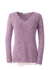 sheego Gro&szlig;e Gr&ouml;&szlig;en Strickpullover aus Melangegarn, fuchsia-meliert, Gr&ouml;&szlig;e 50 - Damen