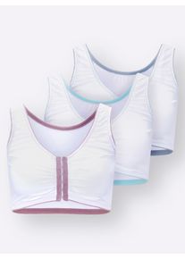 wäschepur sheego Große Größen Bustier mit Vorderverschluss, 3x weiß, Größe 36/38 - Damen