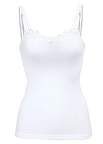 Comazo sheego Gro&szlig;e Gr&ouml;&szlig;en Tr&auml;gerhemd aus Modal-Stretch, wei&szlig;, Gr&ouml;&szlig;e 48 - Damen