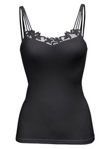 Comazo sheego Große Größen Trägerhemd, schwarz, Größe 46 - Damen