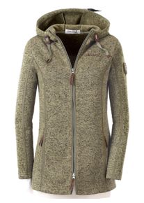 sheego Gro&szlig;e Gr&ouml;&szlig;en Kapuzenfleecejacke mit Umlegekragen, schilf-meliert, Gr&ouml;&szlig;e 44 - Damen