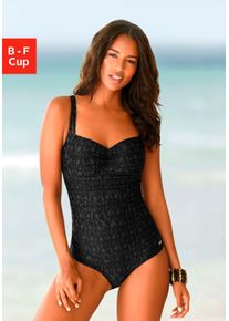 Lascana sheego Große Größen Badeanzug, schwarz-grau, Größe 36B - Damen