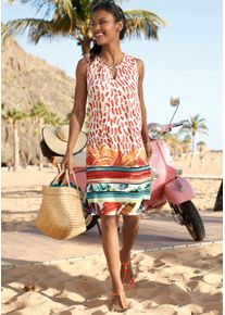 Comtessa sheego Große Größen Sommerkleid mit Tropfen-Ausschnitt, bunt-gemustert, Größe 40/42 - Damen