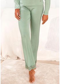 Lascana Schlafhose grün Gr. 32/34 für Damen. Mit Zierschleife. Bequem