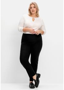 Große Größen Gerade Schlupfhose mit Shaping-Einsatz Gr. 84 schwarz von sheego für Damen