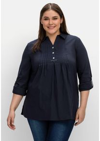 Große Größen Tunika mit Biesen und Kellerfalte Gr. 46 blau von sheego für Damen
