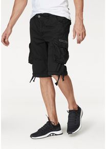 Herren Cargobermudas "Jet Short", schwarz, modisch, Gr. 32, Alpha Industries, unifarben, Web, Obermaterial: 100% Baumwolle, Hosen