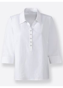 sheego Gro&szlig;e Gr&ouml;&szlig;en Schlupf-Bluse mit Easy Care-Ausr&uuml;stung, wei&szlig;, Gr&ouml;&szlig;e 46 - Damen