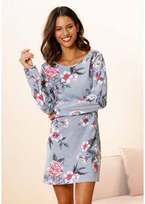 Vivance Dreams Große Größen Nachthemd Gr. 40/42 grün geblümt für Damen