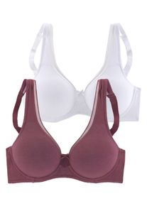 Petite Fleur Große Größen Doppelpack Minimizer-BHs Gr. 80C rot/weiß für Damen
