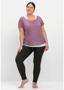 Große Größen Sportleggings mit Shaping-Effekt, Saum mit Stopper Gr. 50 grau von sheego für Damen