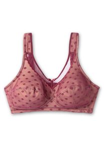 SuSa Große Größen Entlastungs-BH ohne Bügel, aus gepunktetem Mesh Gr. 85C rot für Damen