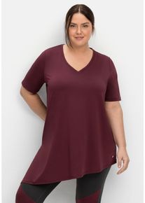 Große Größen Funktionsshirt mit asymmetrischem Saum Gr. 40/42 rot von sheego für Damen
