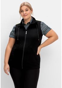 Große Größen Funktionsweste mit kleinem Stehkragen Gr. 44 schwarz von sheego für Damen